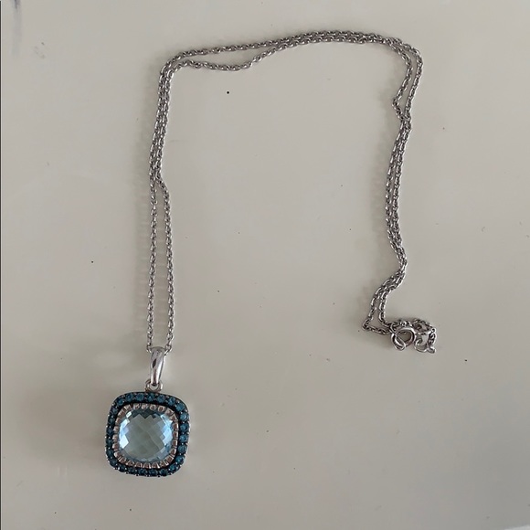 Sterling silver blue stone necklace - Picture 3 of 3